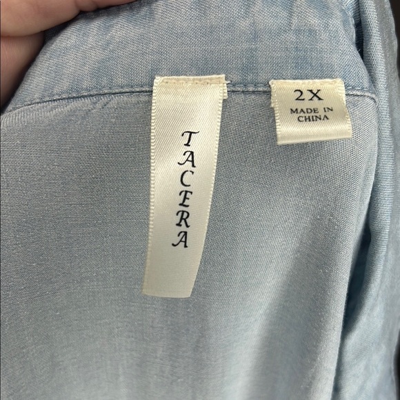 Racers Light Blue Chambray Shirt Dress New Without Tags - Picture 3 of 4